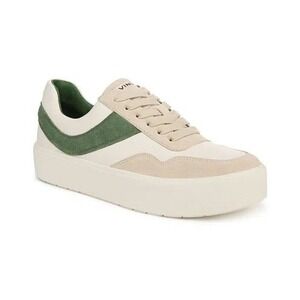 Vince Benfield Platform Leather Suede Sneakers Green Off White US 11M EUR 42 EUC